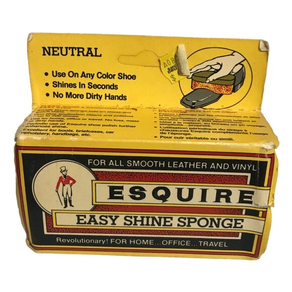 Esquire Easy Shine Sponge Neutral For Leather & Vinyl Shoes - Picture 2 of 7